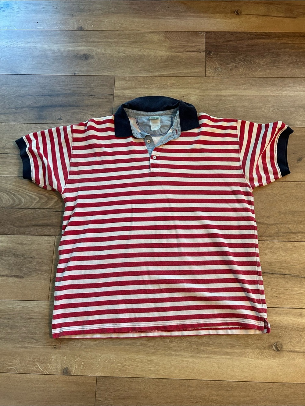 Vintage L.L. Bean Casco Bay Polo — Red & White Stripes